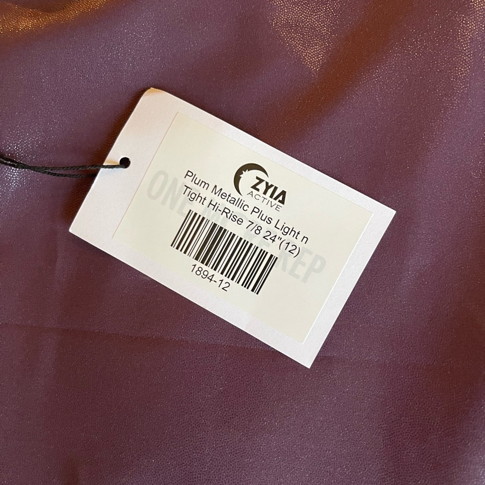 ZYIA Shimmering Plum High-Waist Leggings